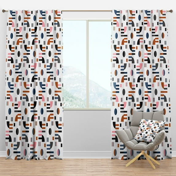 Designart 'Abstract Retro Design XVIII' Mid-Century Modern Blackout Curtain Panel