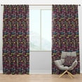 thumbnail image 1 of Designart 'Abstract Retro Design XX' Mid-Century Modern Blackout Curtain Panel, 1 of 4