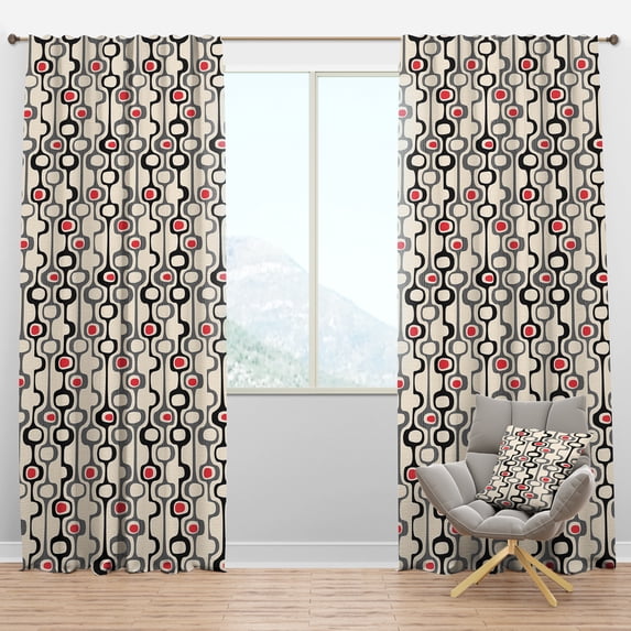 Designart 'Abstract Retro Design XXII' Mid-Century Modern Blackout Curtain Panel
