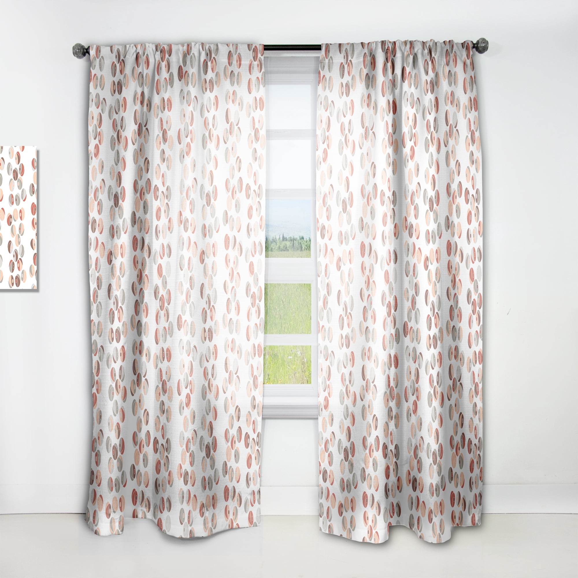 Designart 'Abstract Retro Design XXIII' Mid-Century Modern Curtain Panel