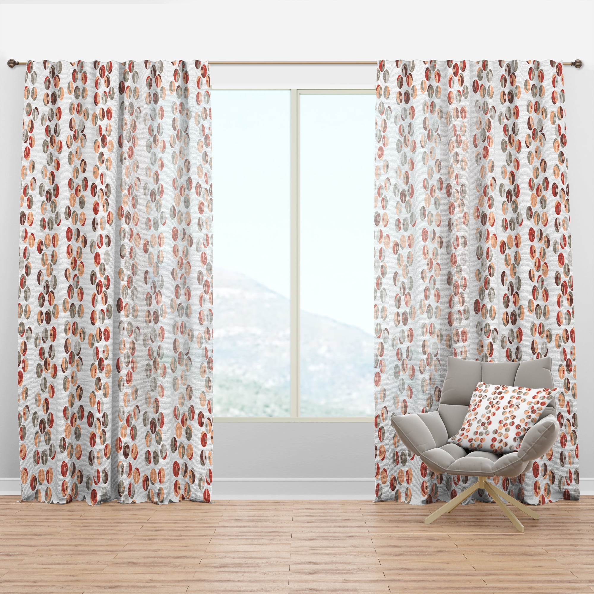 Designart 'Abstract Retro Design XXIII' Mid-Century Modern Curtain Panel