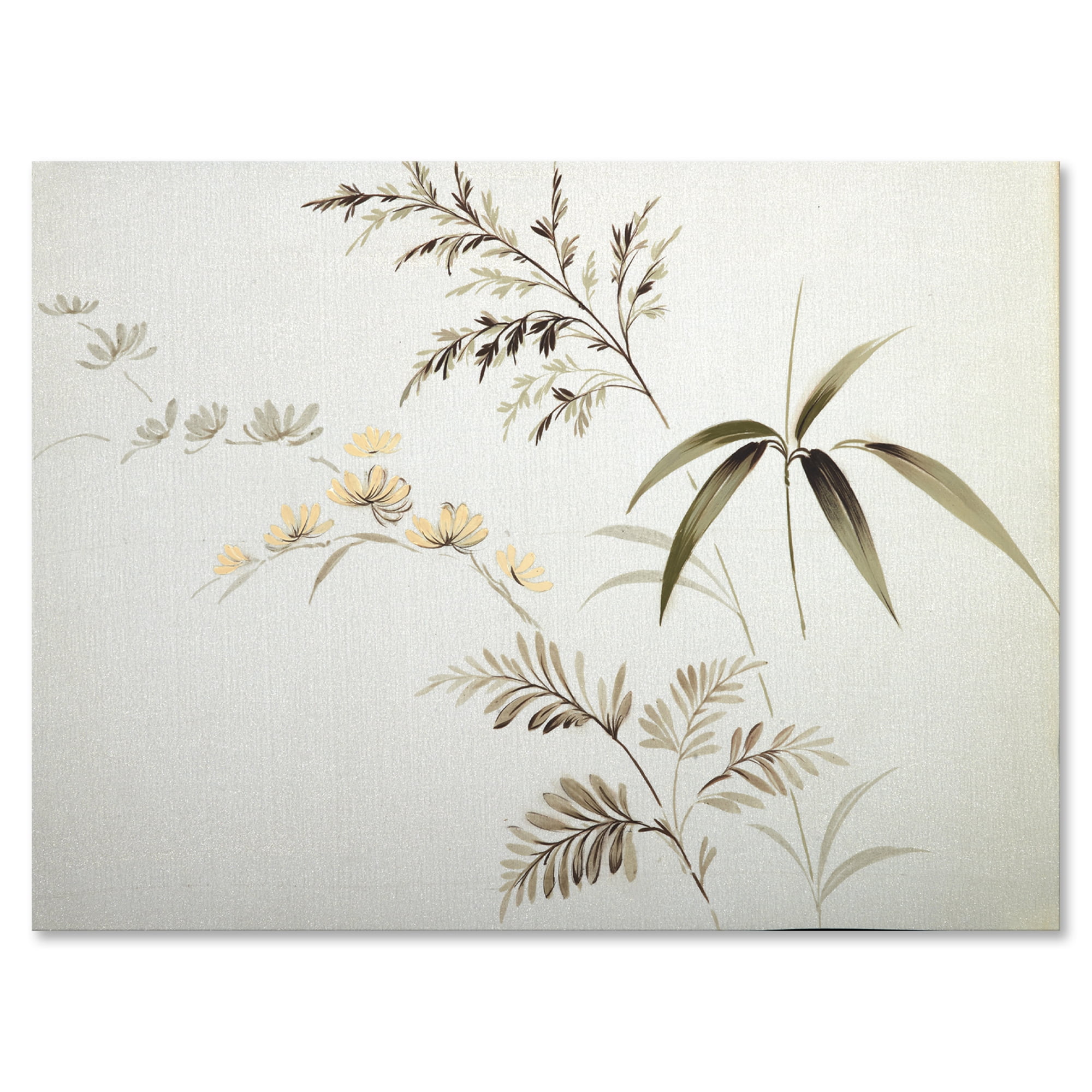 Designart ' Abstract Retro Drawing of Flowers III ' Vintage Canvas Wall Art Print