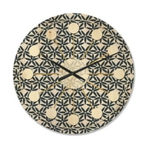 Designart 'Abstract Retro Flower Design IV' Mid-Century Modern Wood Wall Clock
