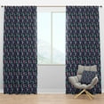 thumbnail image 1 of Designart 'Abstract Retro Flower Design V' Mid-Century Modern Blackout Curtain Panel, 1 of 4