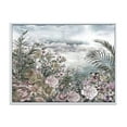 thumbnail image 1 of Designart 'Abstract Retro Flowers By The Sea Side' Vintage Framed Canvas Wall Art Print, 1 of 5