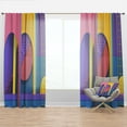 thumbnail image 1 of Designart 'Abstract Retro Geometric Architecture Pattern' Mid-Century Modern Curtain Panel, 1 of 4