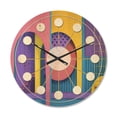 thumbnail image 1 of Designart 'Abstract Retro Geometric Architecture Pattern' Mid-Century Modern Wood Wall Clock, 1 of 5