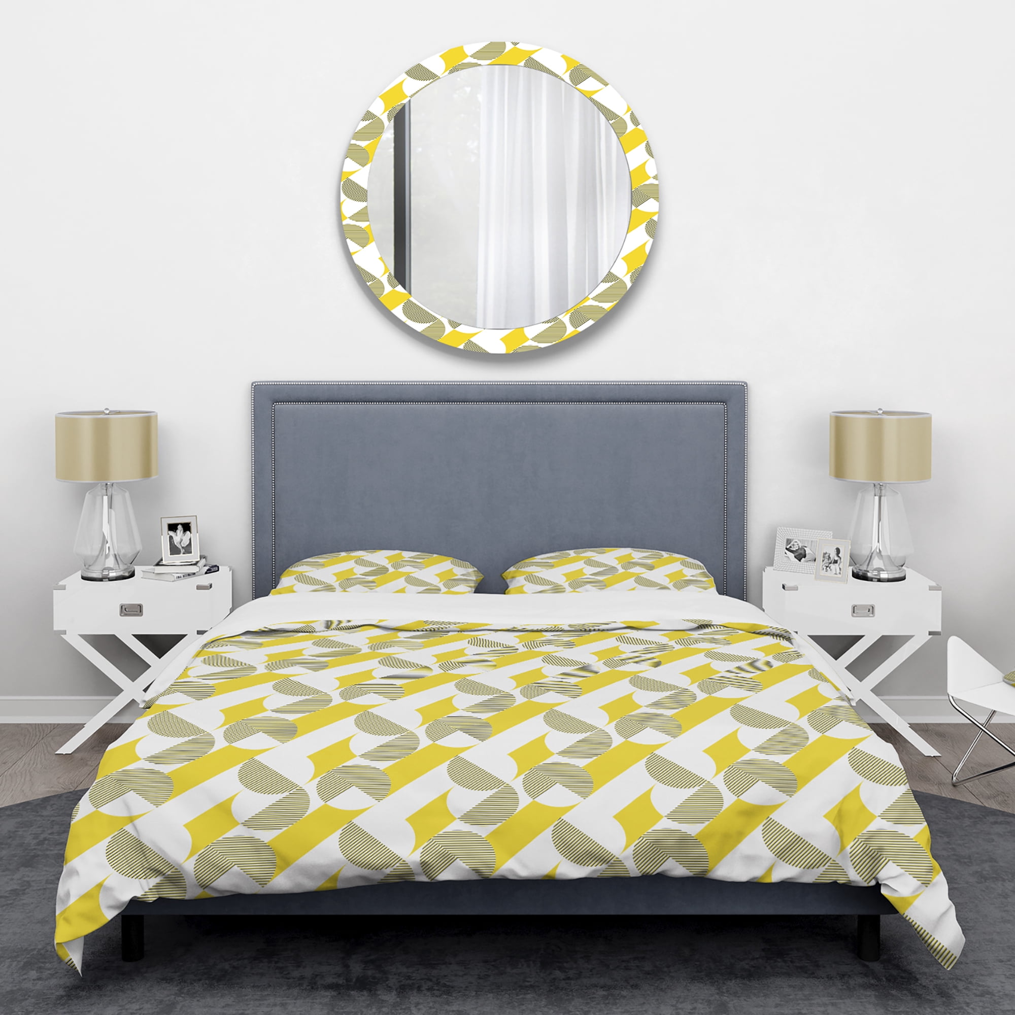 Designart 'Abstract Retro Geometric II' Mid-Century Modern Duvet Cover Set