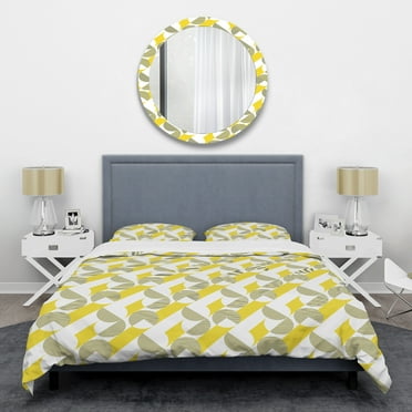 Designart 'Abstract Retro Geometric II' Mid-Century Modern Duvet Cover Set
