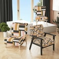 thumbnail image 1 of Designart "Abstract Retro Geometric IX" Upholstered Mid-Century Accent Chair - Arm Chair, 1 of 5