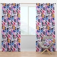 thumbnail image 1 of Designart 'Abstract Retro Geometric Pattern Design I' Mid-Century Modern Blackout Curtain Panel, 1 of 4