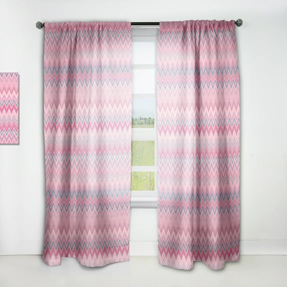 Designart 'Abstract Retro Geometric Pattern Design III' Mid-Century Modern Curtain Panel