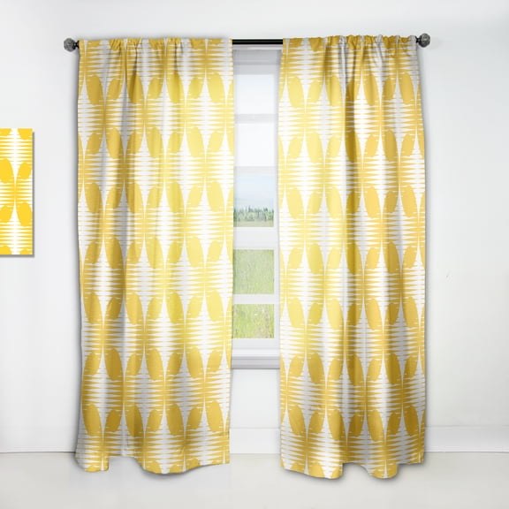 Designart 'Abstract Retro Geometric Pattern Design IV' Mid-Century Modern Curtain Panel