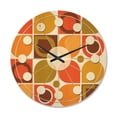 thumbnail image 1 of Designart 'Abstract Retro Geometric Pattern Design VI' Mid-Century Modern Wood Wall Clock, 1 of 5