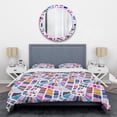 thumbnail image 1 of Designart 'Abstract Retro Geometric Pattern I' Mid-Century Modern Duvet Cover Set, 1 of 4