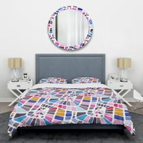 Designart 'Abstract Retro Geometric Pattern I' Mid-Century Modern Duvet Cover Set