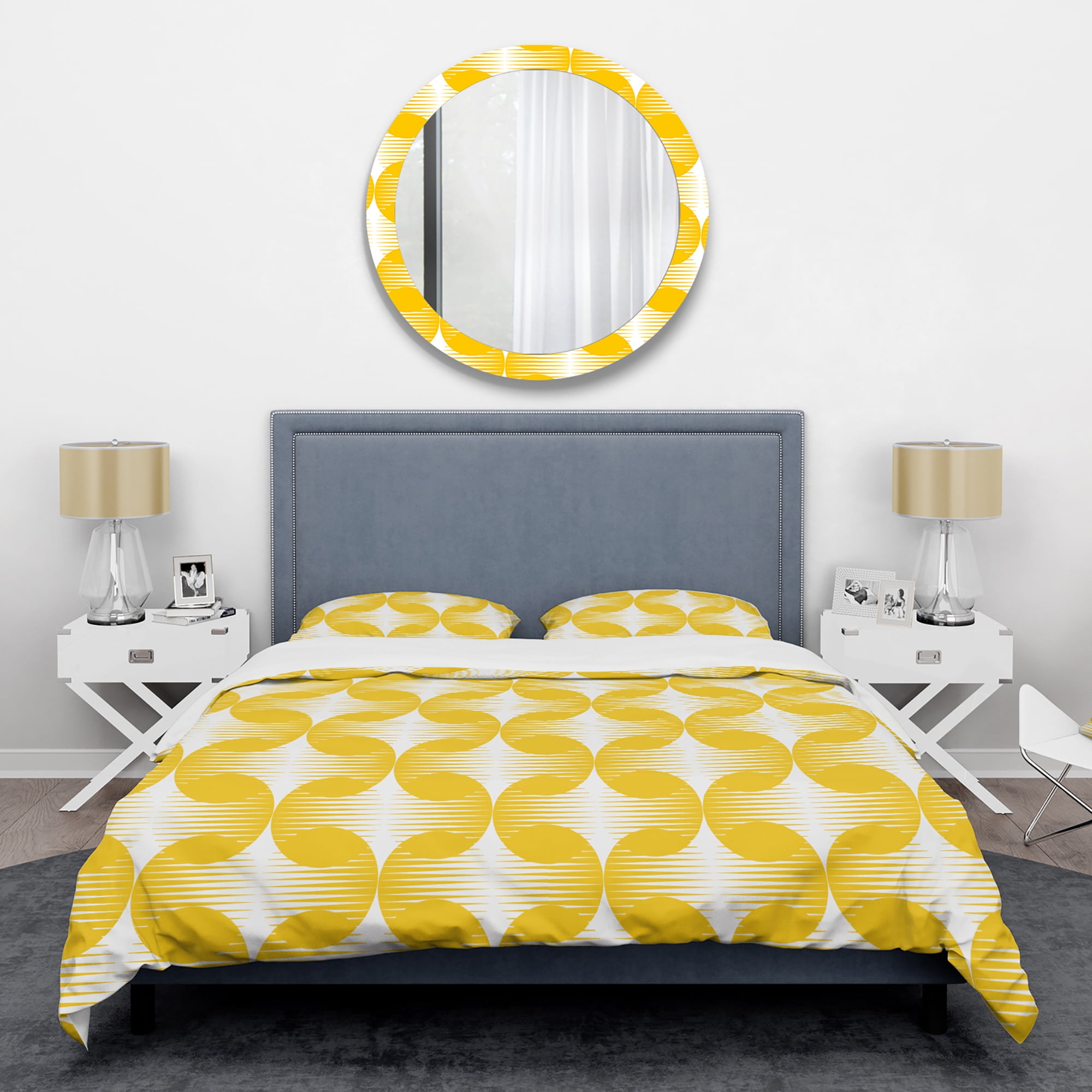 Designart 'Abstract Retro Geometric Pattern IV' Mid-Century Modern Duvet Cover Set
