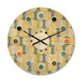 thumbnail image 1 of Designart 'Abstract Retro Geometrical Design Pattern II' Mid-Century Modern Wood Wall Clock, 1 of 5