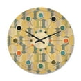 thumbnail image 1 of Designart 'Abstract Retro Geometrical Design Pattern II' Mid-Century Modern Wood Wall Clock, 1 of 5