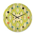 thumbnail image 1 of Designart 'Abstract Retro Geometrical Design Pattern III' Mid-Century Modern Wood Wall Clock, 1 of 5