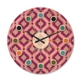 thumbnail image 1 of Designart 'Abstract Retro Geometrical Design Pattern IV' Mid-Century Modern Wood Wall Clock, 1 of 5