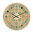 thumbnail image 1 of Designart 'Abstract Retro Geometrical Design Pattern V' Mid-Century Modern Wood Wall Clock, 1 of 5