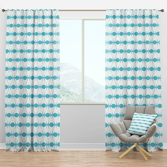 Designart 'Abstract Retro Geometrical Design Pattern VII' Mid-Century Modern Blackout Curtain Panel