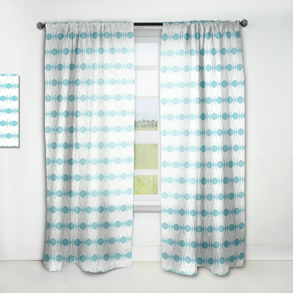 Designart 'Abstract Retro Geometrical Design Pattern VII' Mid-Century Modern Curtain Panel