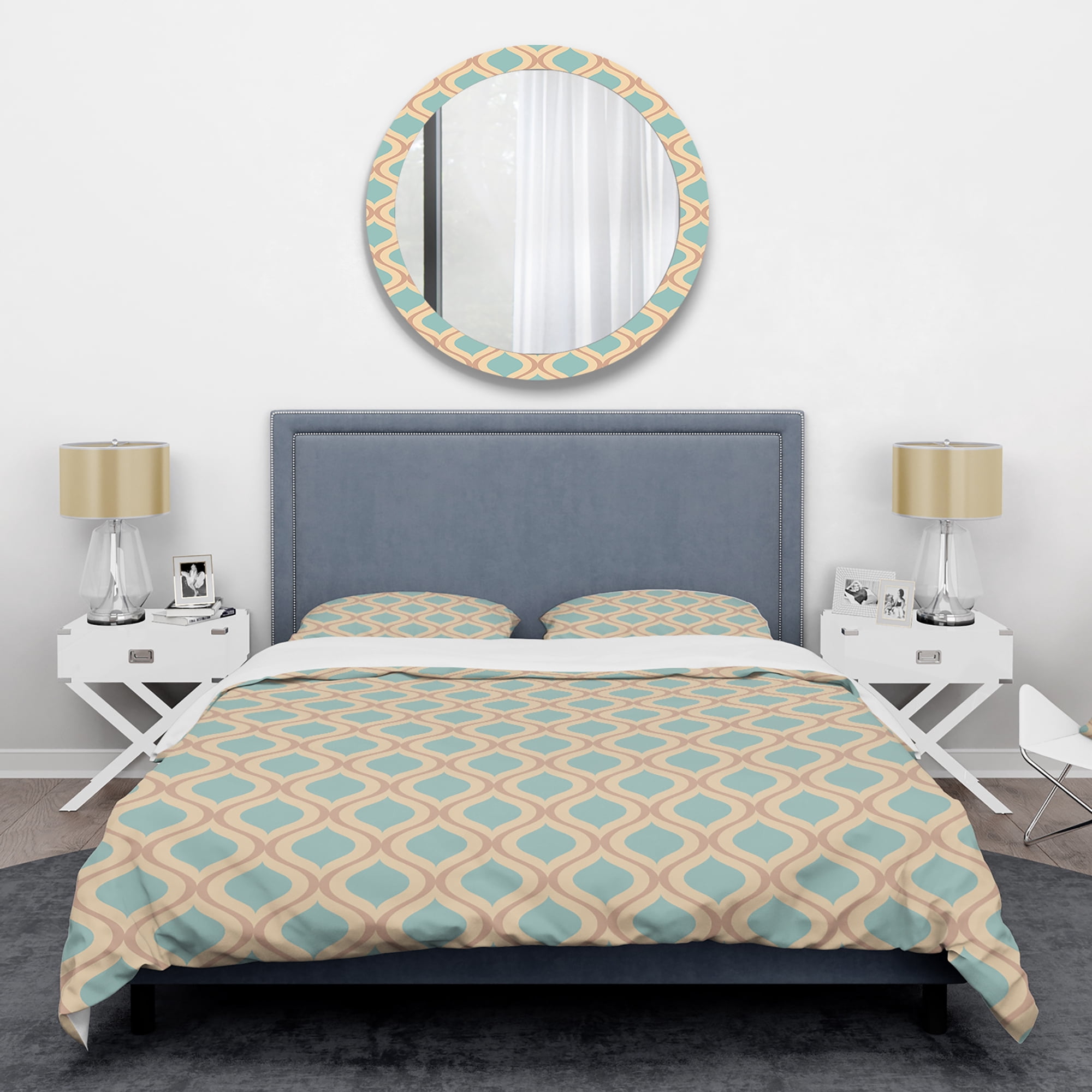 Designart 'Abstract Retro Geometrical Design V' Mid-Century Modern Duvet Cover Set