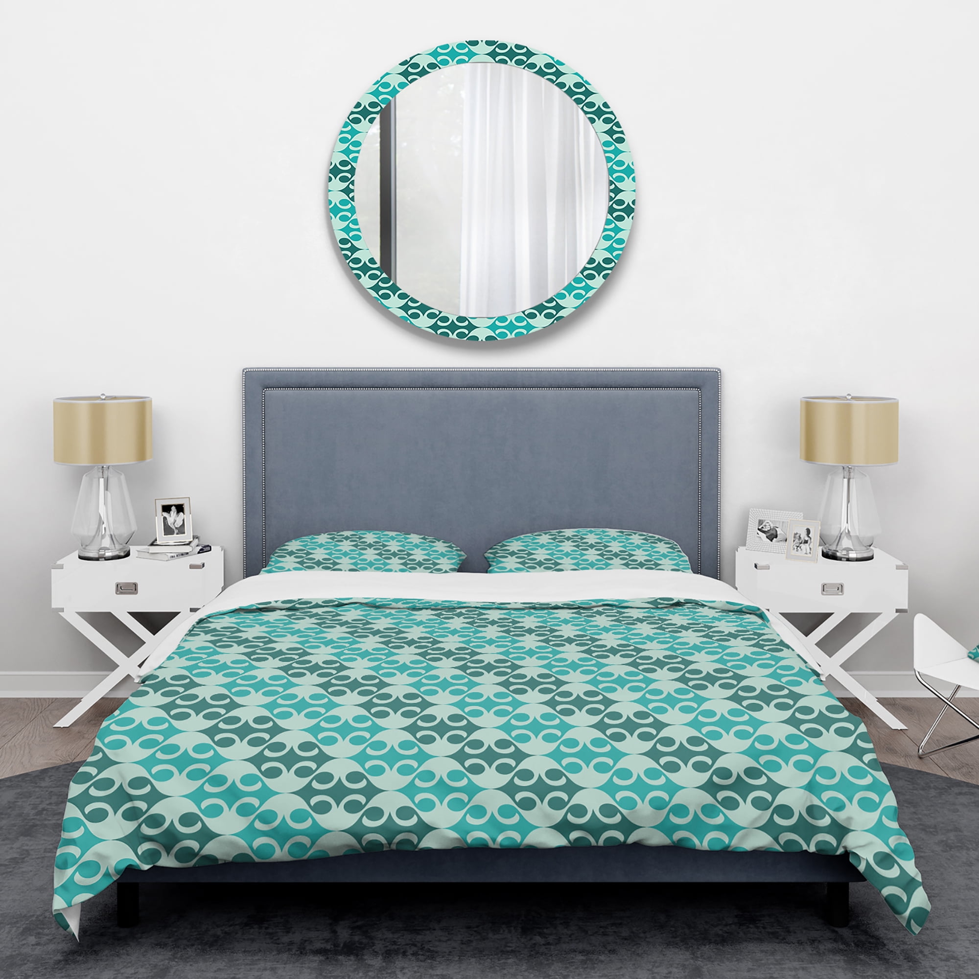Designart 'Abstract Retro Geometrical Design VI' Mid-Century Modern Duvet Cover Set