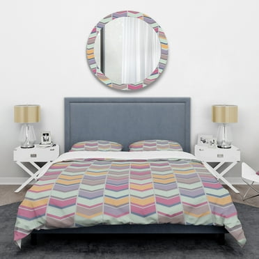 Designart 'Abstract Retro Geometrical Design X' Mid-Century Modern Duvet Cover Set