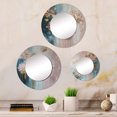 thumbnail image 1 of Designart "Abstract Retro Hydrangea Flower Blossom II" Floral Round Mirror Set of 3 - Traditional Gold Round Bedroom Mirror Wall Decor Set, 1 of 5