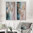 thumbnail image 1 of Designart "Abstract Retro Hydrangea Flower Blossom II" Hydrangea Framed Wall Art Set Of 2 - Traditional Gold Framed Canvas Set For Living Room Decor, 1 of 6