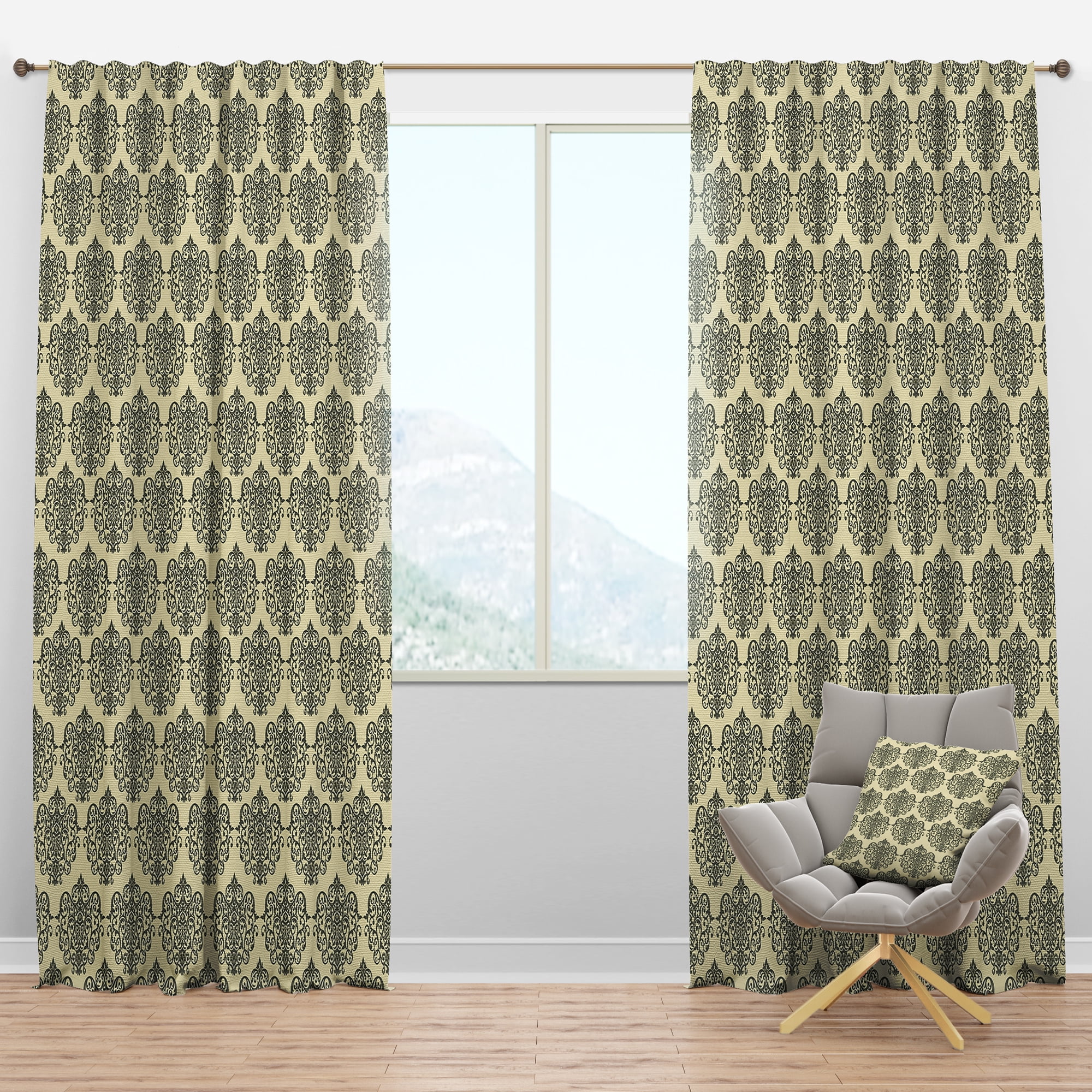 Designart 'Abstract Retro Pattern Design III' Mid-Century Modern Blackout Curtain Panel
