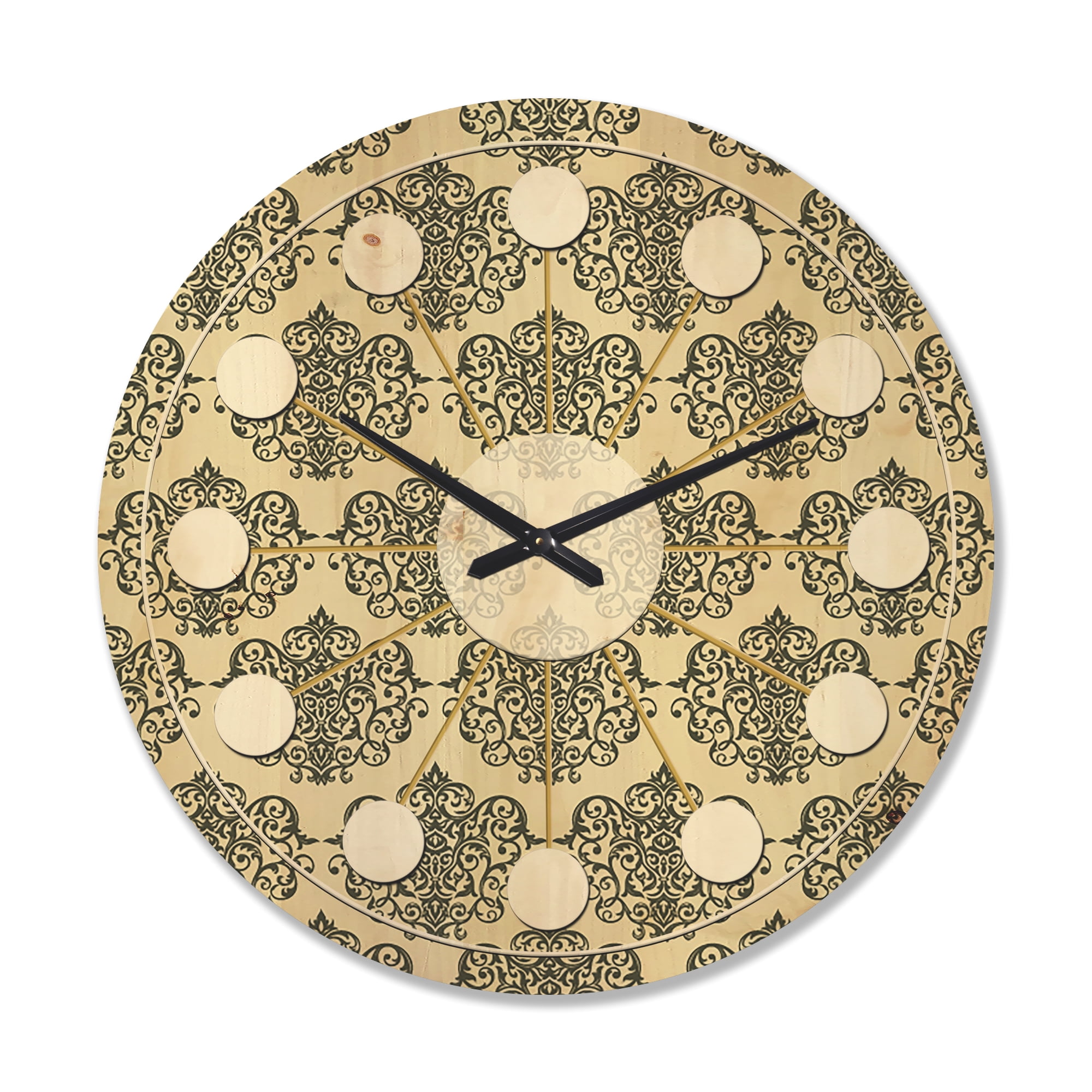 Designart 'Abstract Retro Pattern Design III' Mid-Century Modern Wood Wall Clock