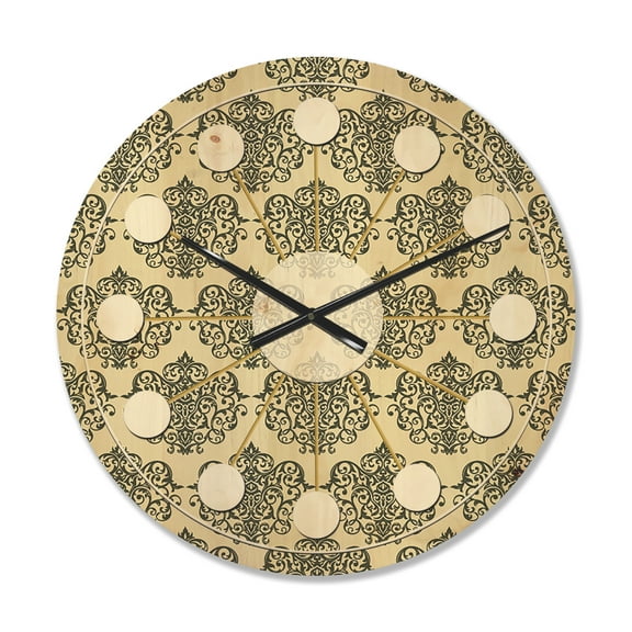 Designart 'Abstract Retro Pattern Design III' Mid-Century Modern Wood Wall Clock