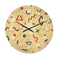thumbnail image 1 of Designart 'Abstract Retro Pattern Design IX' Mid-Century Modern Wood Wall Clock, 1 of 5