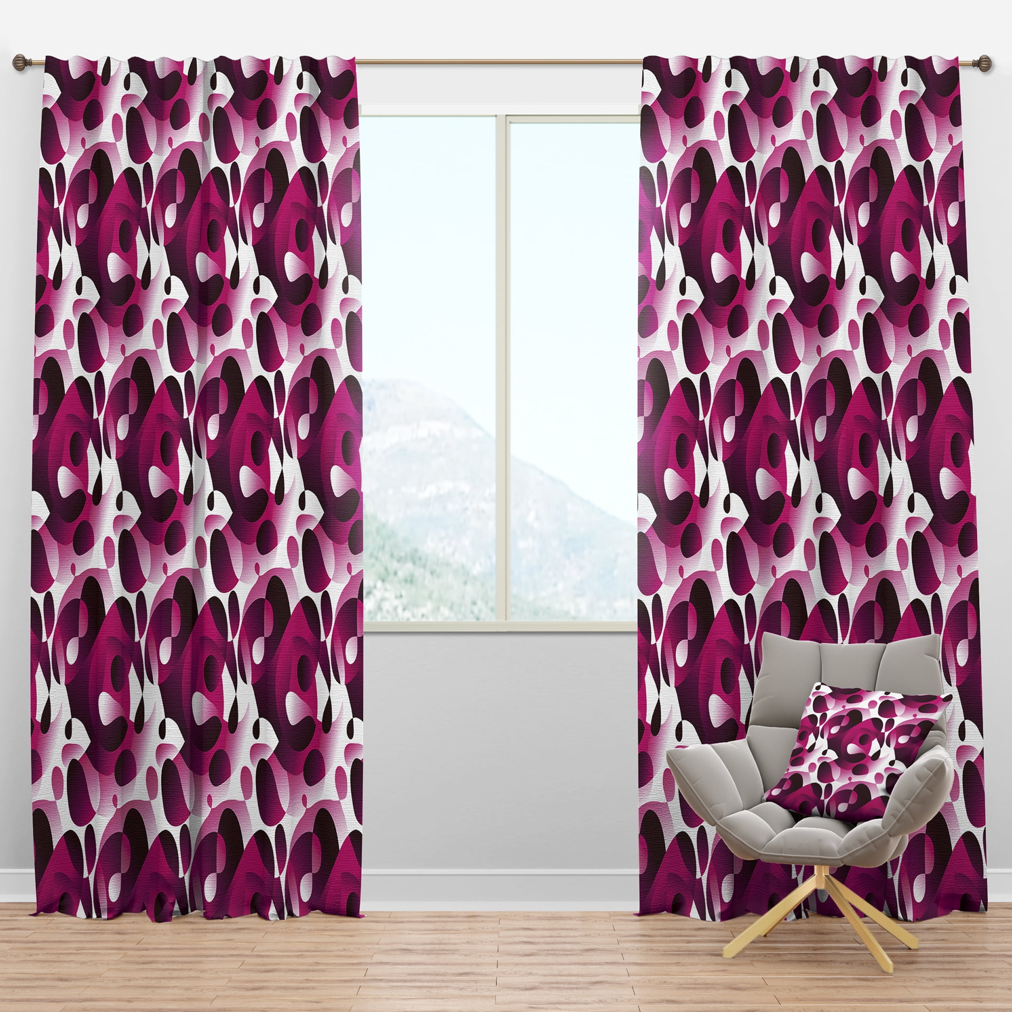 Designart 'Abstract Retro Pattern Design VI' Mid-Century Modern Blackout Curtain Panel