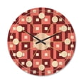 thumbnail image 1 of Designart 'Abstract Retro Pattern Design VIII' Mid-Century Modern Wood Wall Clock, 1 of 5