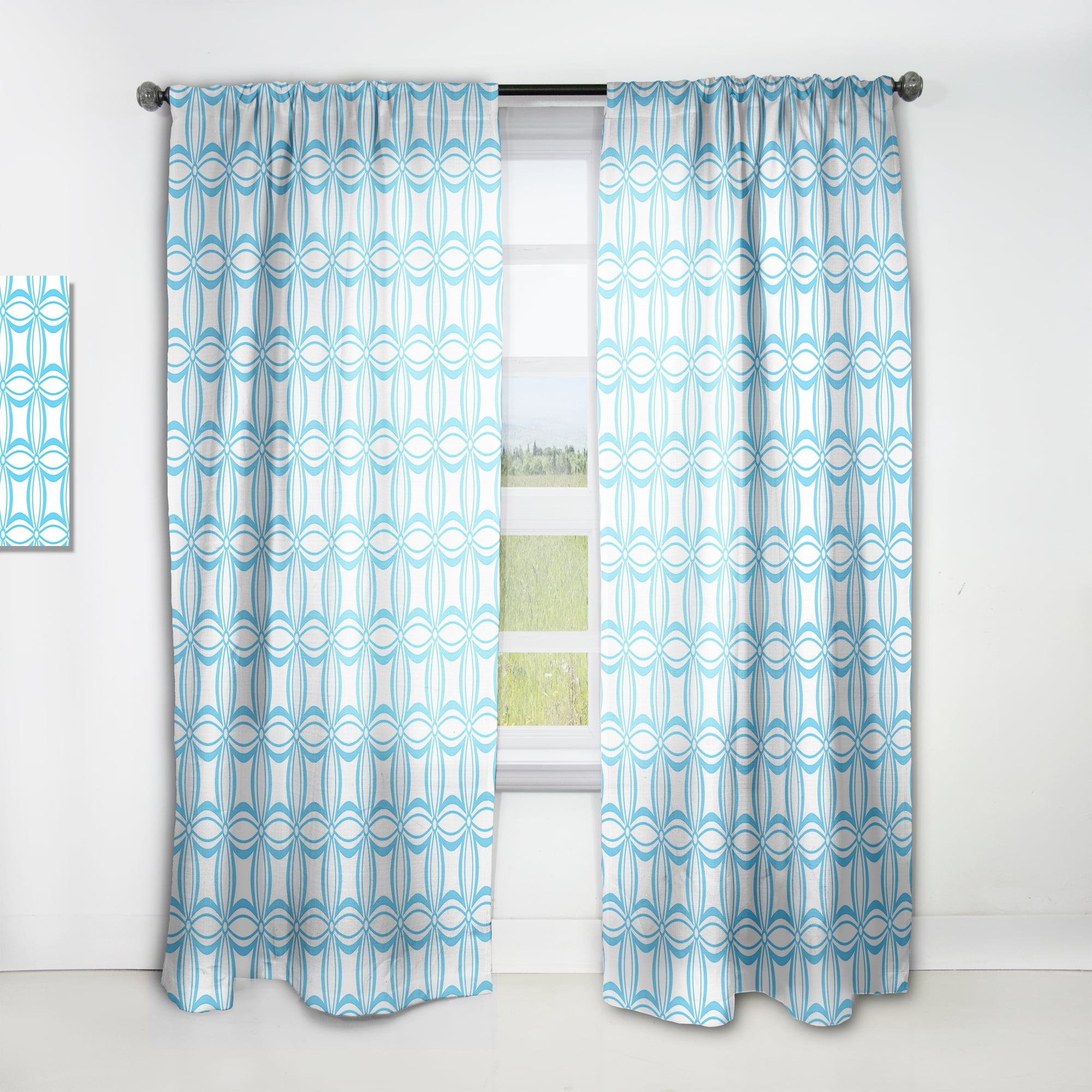 Designart 'Abstract Retro Pattern Design XIII' Mid-Century Modern Curtain Panel