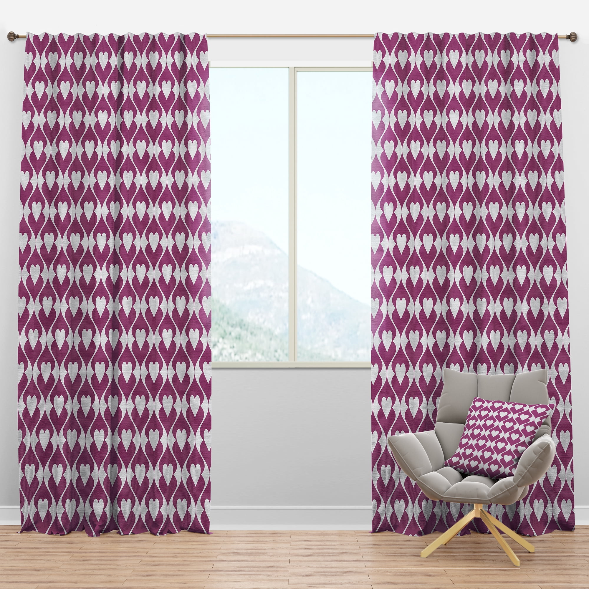 Designart 'Abstract Retro Pattern Design XIX' Mid-Century Modern Blackout Curtain Panel