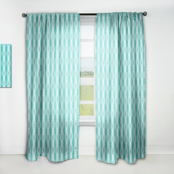 Designart 'Abstract Retro Pattern Design XVIII' Mid-Century Modern Curtain Panel