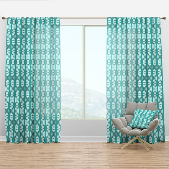 Designart 'Abstract Retro Pattern Design XVIII' Mid-Century Modern Curtain Panel