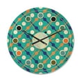 thumbnail image 1 of Designart 'Abstract Retro Pattern Design XXIV' Mid-Century Modern Wood Wall Clock, 1 of 5