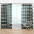 thumbnail image 1 of Designart 'Abstract Retro Pattern II' Mid-Century Modern Curtain Panel, 1 of 4