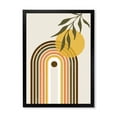thumbnail image 1 of Designart 'Abstract Retro Rainbow With Yellow Sun' Modern Framed Art Print, 1 of 4