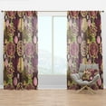 thumbnail image 1 of Designart 'Abstract Retro Rose' Traditional Curtain Panel, 1 of 4