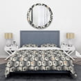 thumbnail image 1 of Designart 'Abstract Retro Triangular Geometrics' Mid-Century Modern Duvet Cover Set, 1 of 4