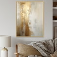 thumbnail image 1 of Designart "Abstract River In Minimal Gold And Beige IV" Northern Lights Floater Framed Wall Art Prints, 1 of 5