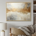 thumbnail image 1 of Designart "Abstract River In Minimal Gold And Beige" Northern Lights Floater Framed Canvas Prints, 1 of 5